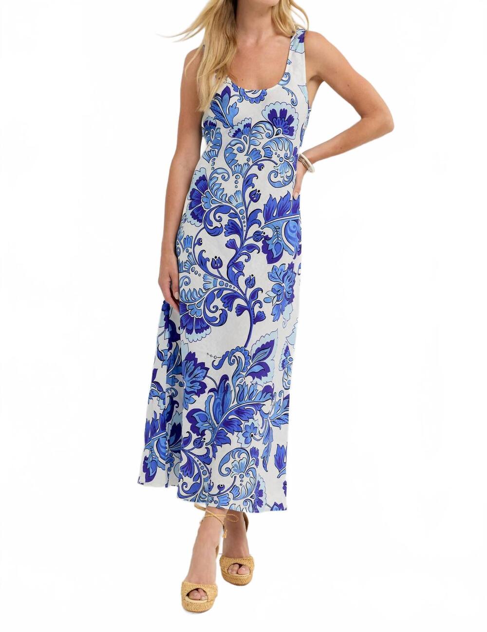 NEW JOHNNY WAS linen bias tank dress in naidda